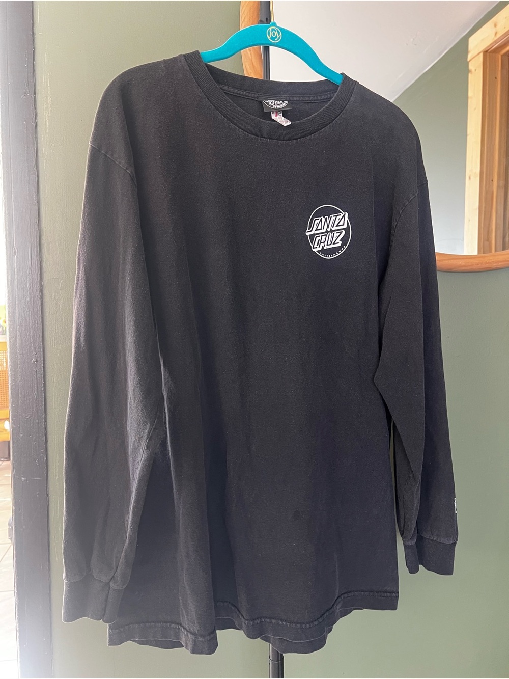 Santa Cruz Skateboards Kids' Black Long Sleeve Logo Tee